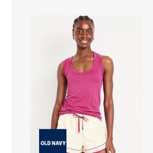 Old Navy Fluid Sleeveless Fitted Tank Top Exercise Racerback 2X Magenta Lacquer